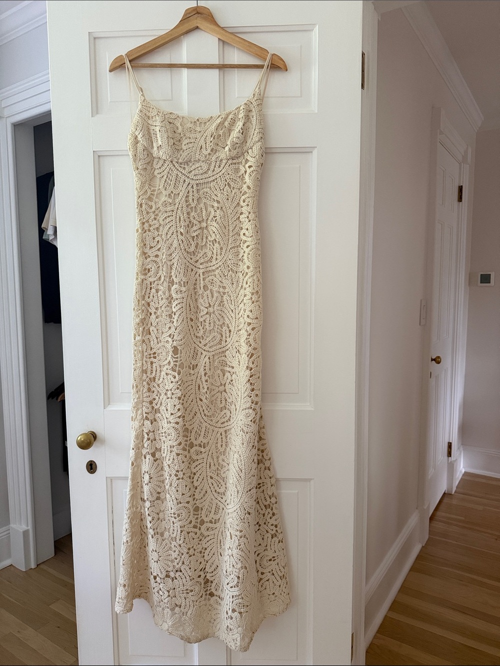 Bardot Cream Crochet Maxi Slip Dress never worn